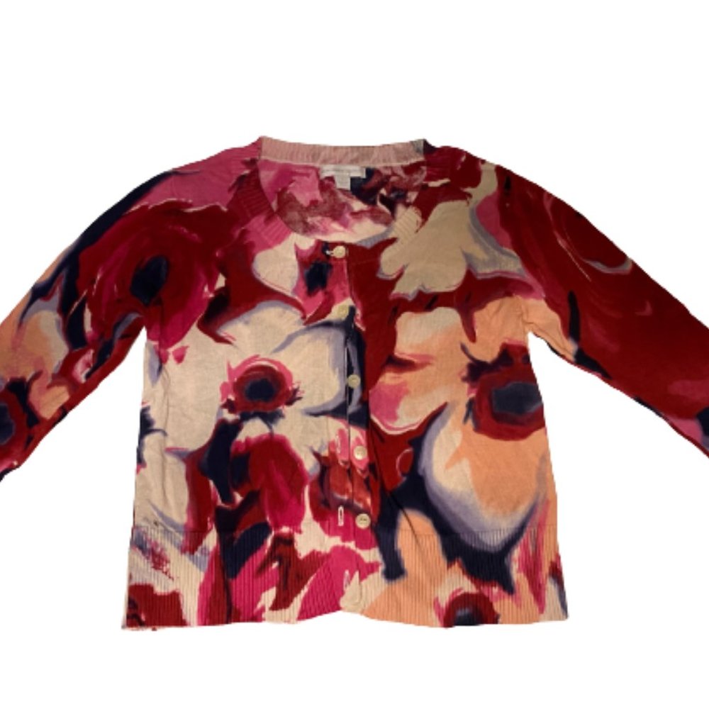 New York & Company Floral Button Down Sweater | Small